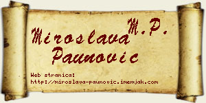 Miroslava Paunović vizit kartica